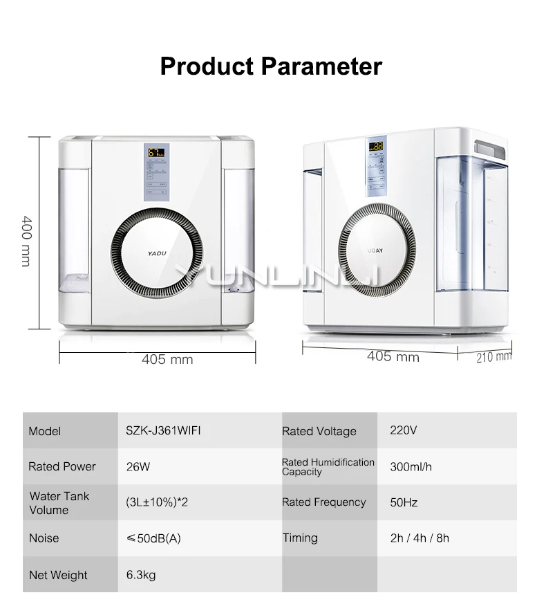 Увлажнитель воздуха 6л умный увлажнитель воздуха для дома без тумана увлажнитель воздуха SZK-J361WIFI