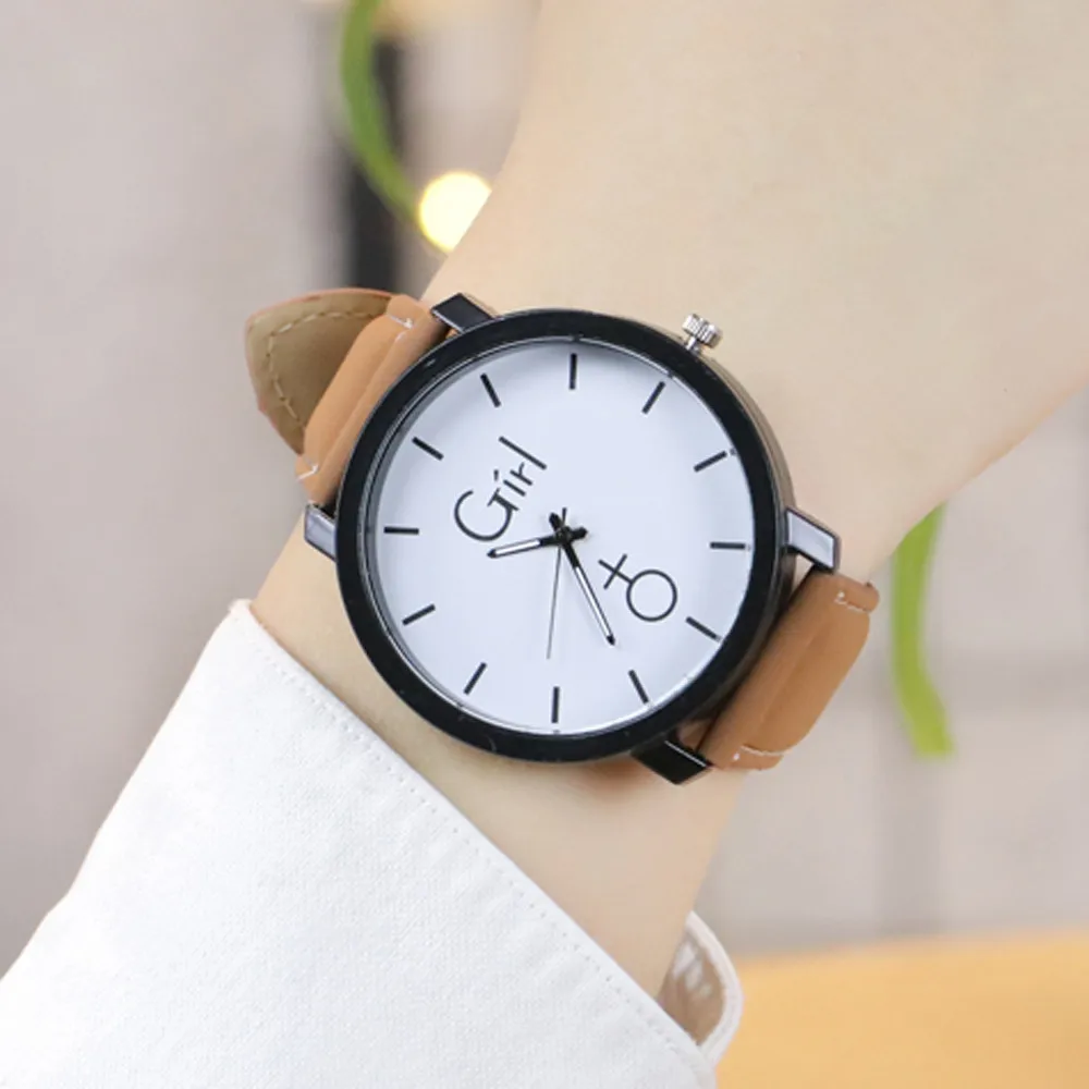 Lovers Watch Women Men Simple Fashion Stylish Wrist Watch Luxury Leather Brand Quartz Wrist Lovers Watch Couple Clock Relogio