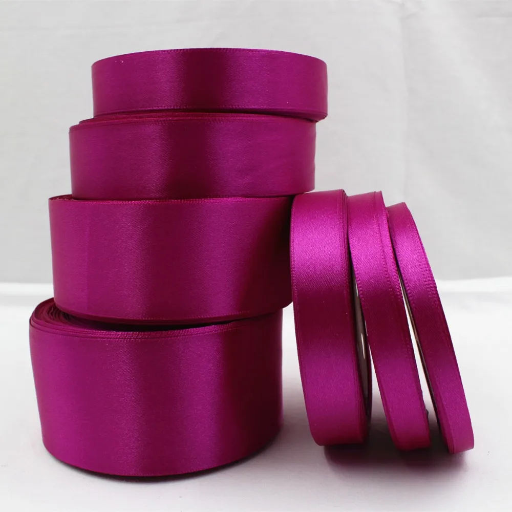 

Fuchsia 25Yards/22Meters/Roll 6mm~75mm Width Polyester Ribbons Cake Gift Box Wrap Ribbon Accessories Handmade DIY Material