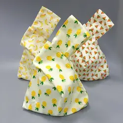 2018 Новый прекрасный летний художественный хлопковые сумочки с фруктовым принтом; хозяйственные сумки модные вместительные сумки мешочек