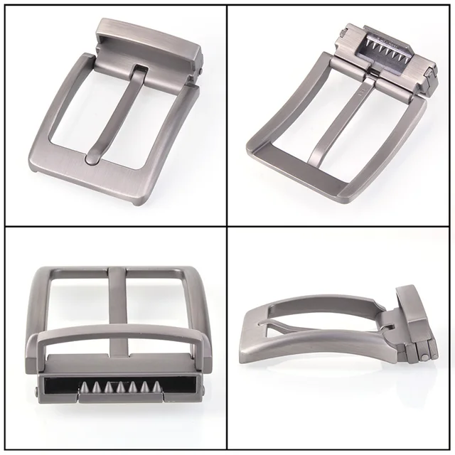 Men's 1 1/2" (38 mm) Single Prong pin Belt Buckle Metal Clip Buckle For Leather Belt Accessories gunmetal & silver 3
