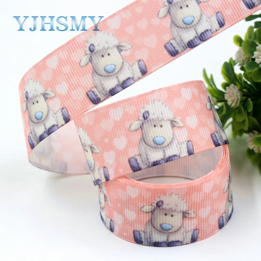 YJHSMY I 19308 558 25 мм 10 ярдов мультфильм термопечать ленты grosgrain Бант колпачок DIY