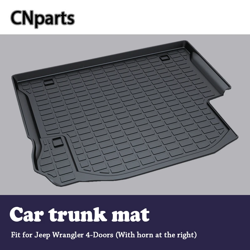 

CNparts 1Set Car Cargo rear trunk mat For Jeep Wrangler 4-Doors With horn on the right side JK 11-17 Waterproof Mat accessories
