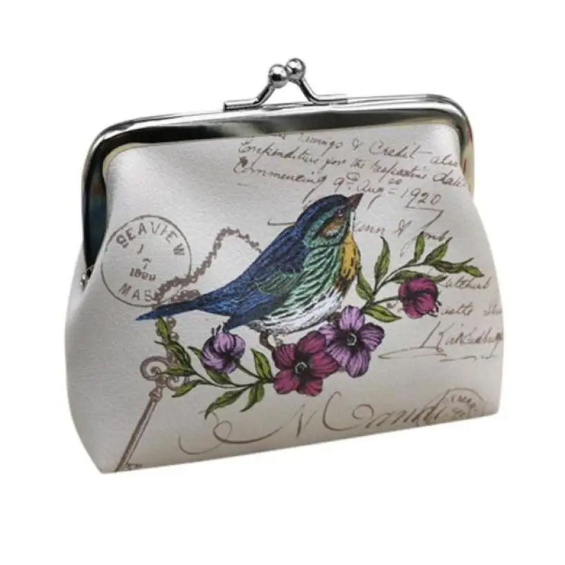 Women's Bird Coin Purses Lady Retro Vintage Small Wallet Hasp Purse ...