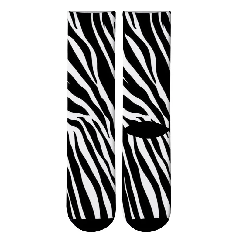 Новинка, 3D принт, животные, мех, леопард, мужские носки, Зебра, тигр, кожа, длинные носки, животные, жираф, Зебра, Мужская одежда, носки без пятки