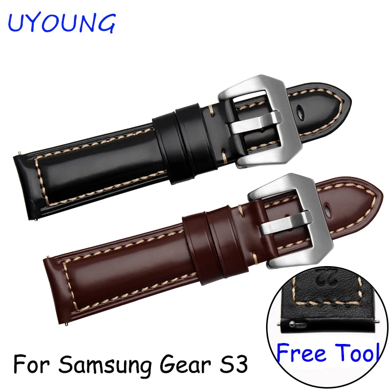 Smart Watch bands 22mm Genuine Leather Wristband For