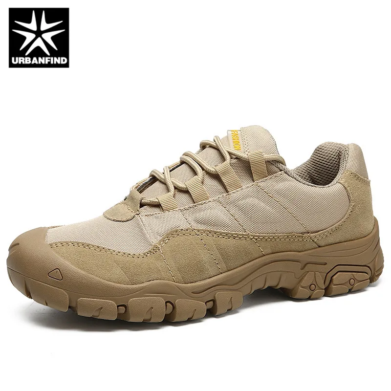 

URBANFIND Cow Suede Leather Work Safety Male Sneakers Shoes Men Adult Non-Slip Casual Military Army Autumn Patchwork Footwear