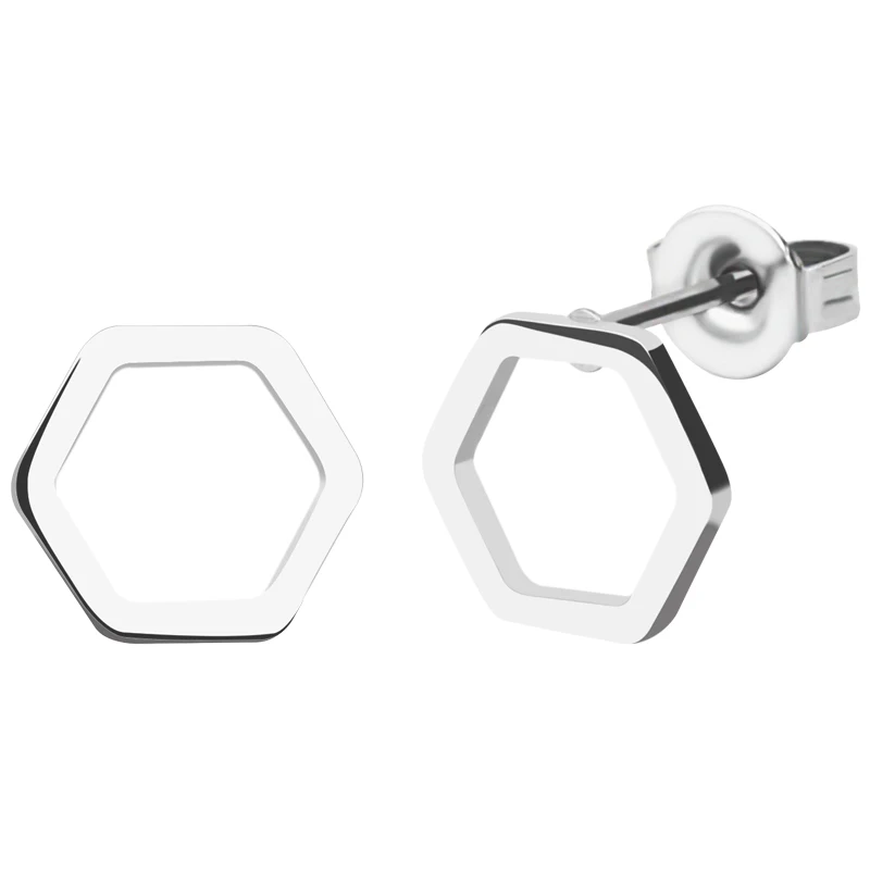 8mm Small Male Stainless Steel Earring Gold Rose Gold Silver Three Colors Geometry Stainless Steel Stud Earrings For Men Gift  (4)