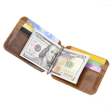 Высокое качество, натуральная коровья кожа, зажим для денег, металлический кошелек, кошелек для кредитных карт, чехол для карт, 12 карманов для карт