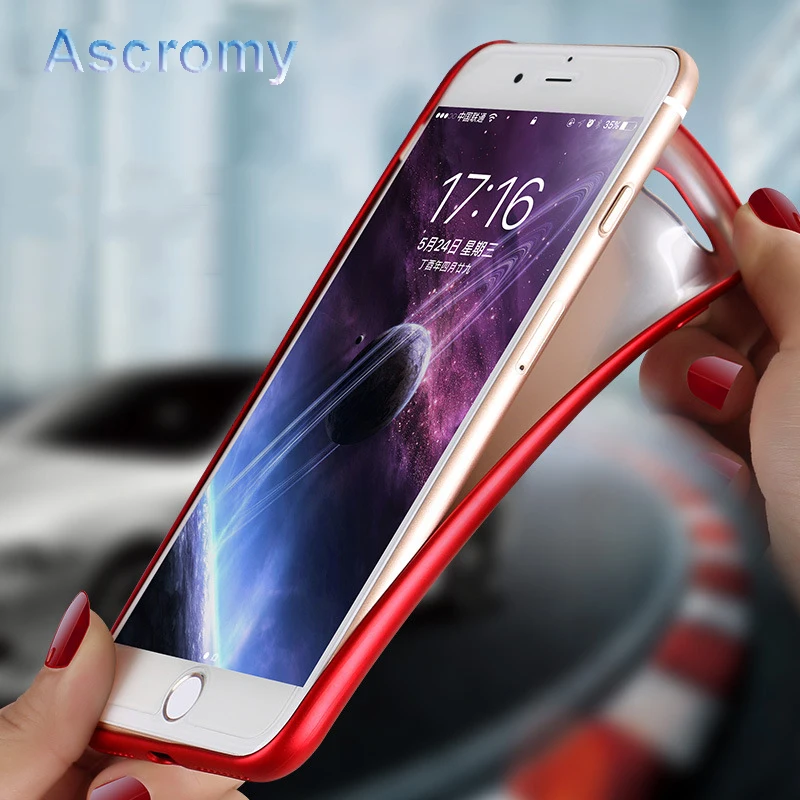 Ascromy Full Cover Soft Matte TPU Case for Apple iPhone 7 6 6S Plus 8 Back Cover Sillicone Case Silicone Luxury capa Accessories (1)