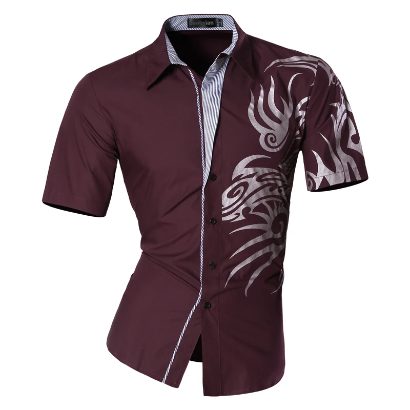 Мужская Летняя мода, повседневная приталенная Мужская рубашка с коротким рукавом, смешанные цвета, с карманом, для офиса, Z031