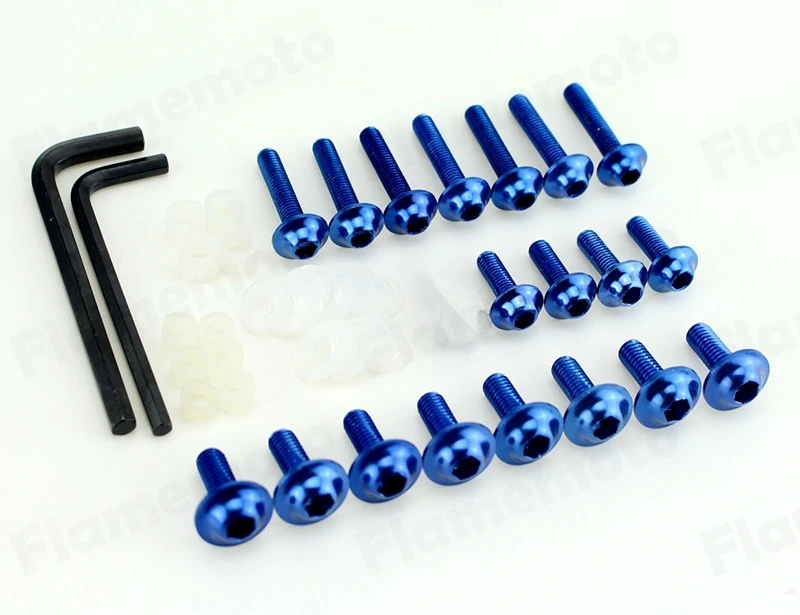 Blue Motorcycle Fairing Bolts Screw Kit Aluminum for 2003 2006 Honda