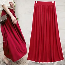 Бюст высокая талия длинная Готическая Макси плиссированная летняя уличная одежда Бохо Сексуальная Плюс Размер rokjes плиссе женские юбки офис