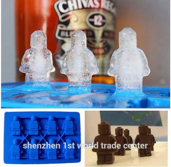 200 шт./лот Робот Ice Mold Силиконовые Ice Cube лоток Приготовление мороженого