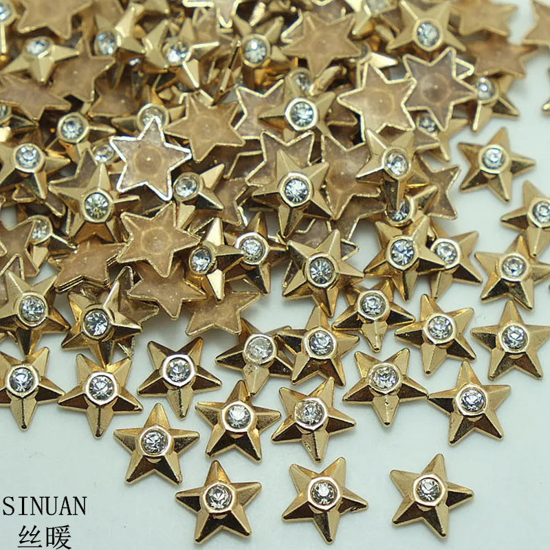 SINUAN Star Rivets Hot Fix Spike Studs Five Point Star Rivet Rhinestone