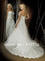 W206 New Arrival 2013 Free Shipping Plus Size Wedding Dresses Gown A-line Organza With Embroidery