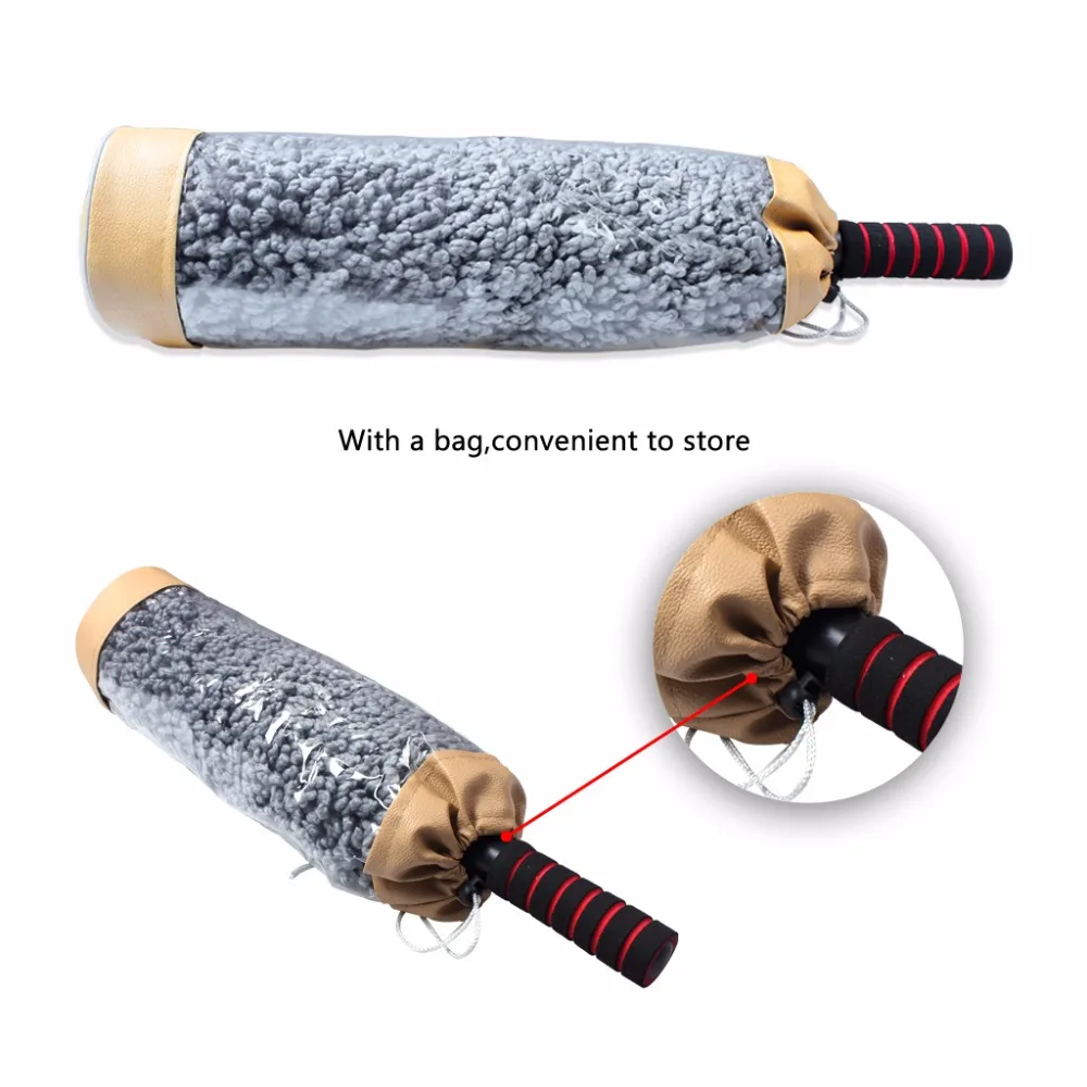 Microfiber Car Cleaning Duster Lint Wax Polishing Tool Extendable Handle (4)