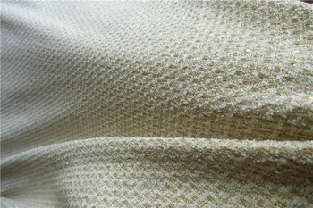 

Free ship beige and camel golden line weaved tweed fabric price for 1 meter 59"
