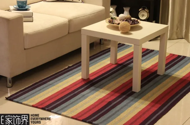 100 Katun Lingkungan Bedroom Rug Warna Pelangi Alas Meja Ruang 100 Katun Lingkungan Bedroom Rug Warna Pelangi Alas Meja Ruang Tamu Selimut