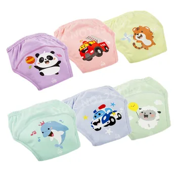 

5Layers Cute Cloth Diapers Cover Baby Nappies Infant Washable Diapers Reusable Baby Training Pants Shorts Cotton Nappy Changing