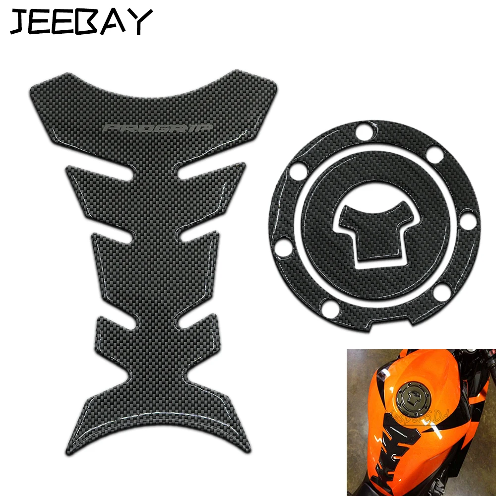 2Pcs Universal Motorcycle Carbon Fiber Tank Pad Sticker, Protective Decals For Gas Oil Tank, Moto Pannier Stickers With Easy Application