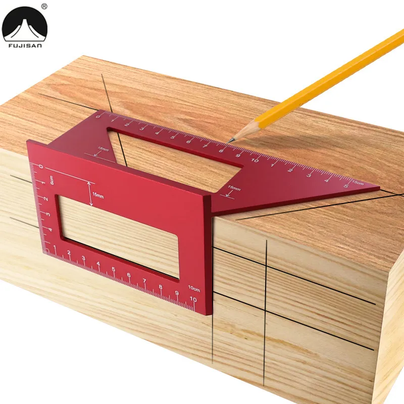 

Woodworking Square 45 Degrees 90 Degrees Angle Ruler Aluminum Alloy Metric Marking Gauge Multifunctional Measuring Tools
