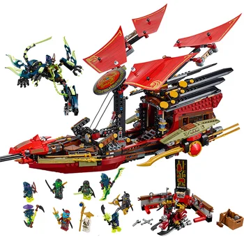 

Flight Destiny Boat Bounty Ninjagoes Ship Model Building Blocks 1325 Pcs Bricks Boys Birthday Gifts Toys For Children