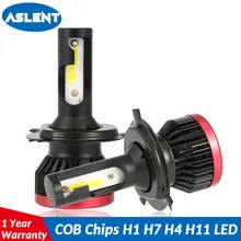 Aslent 2 шт. Мини светодиодный H7 H4 светодиодный лампа автомобиля головной светильник H11 H1 H8 H9 H3 9005/HB3 9006/HB4 100W 20000LM 6500 к авто противотуманных фар с возможностью креативного светильник