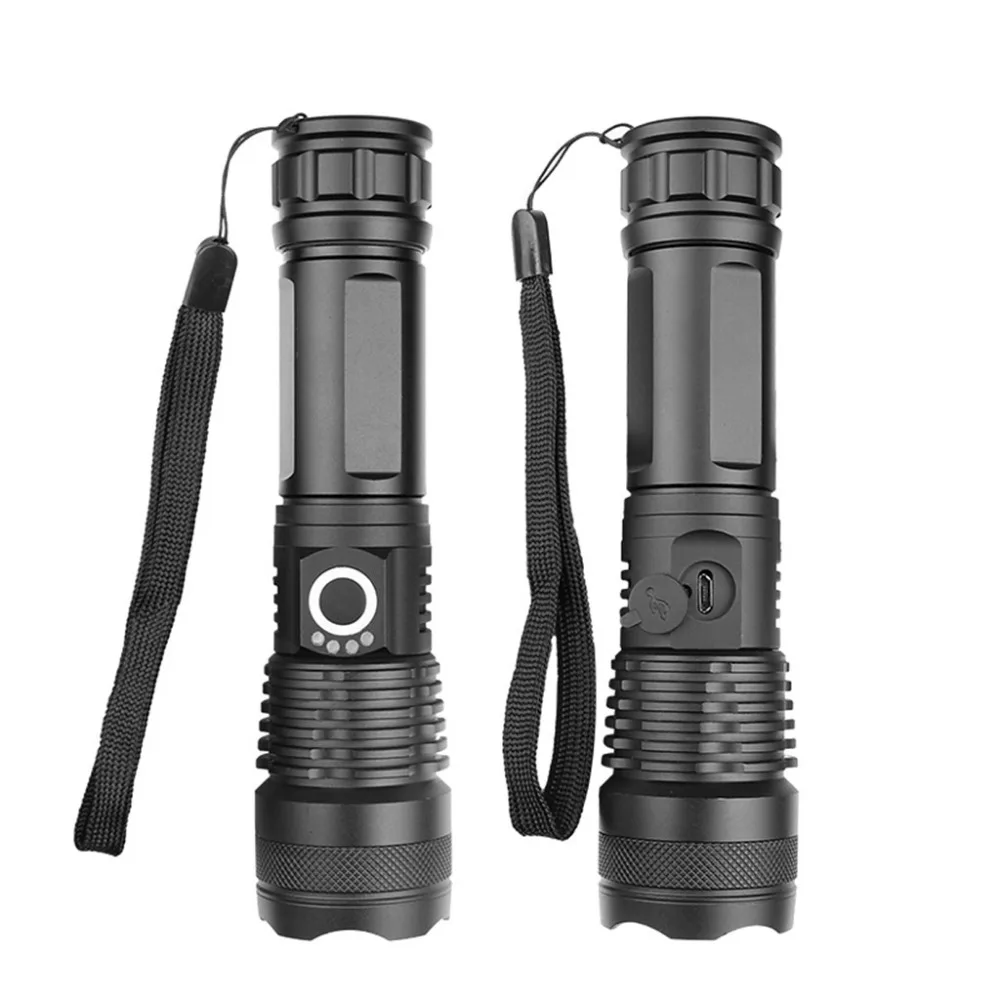 2019 LED flashlight safe at night USB rechargeable waterproof flashlight for bicycle 18650 battery lighting distance 500M 40J19 (4)