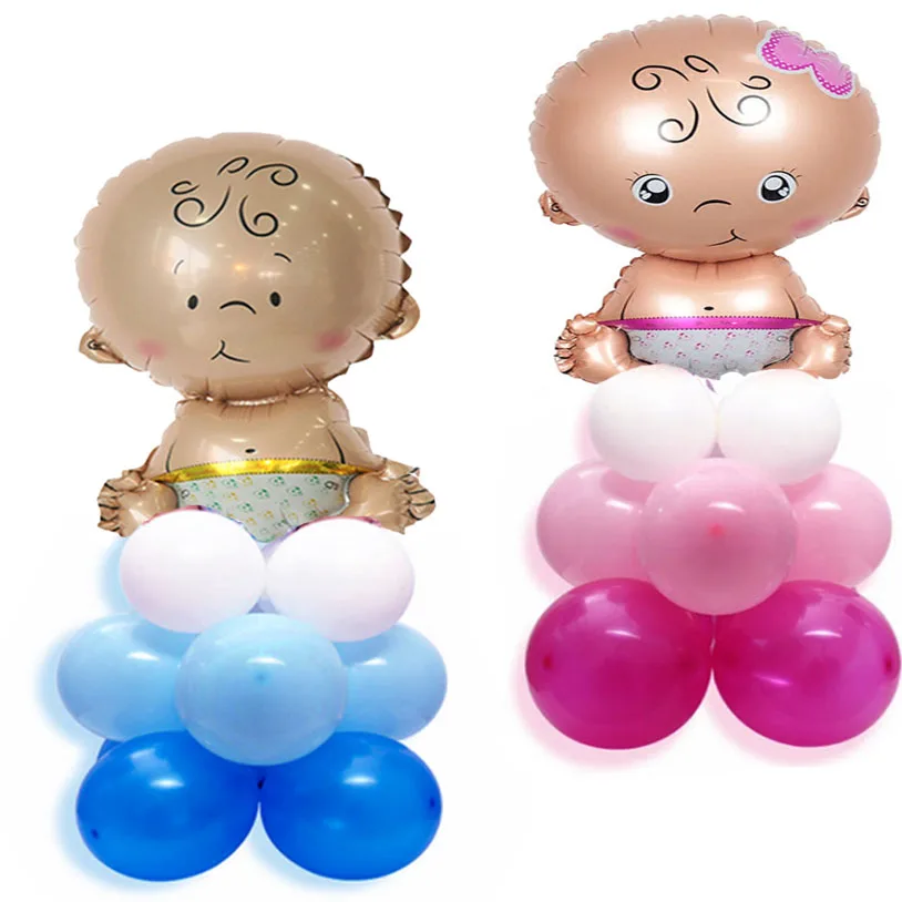 

1 Set Big Boy Girl foil balloon Baby Shower Birthday Party Decorations Pink Blue Decorative Balloon Colum 80*50cm