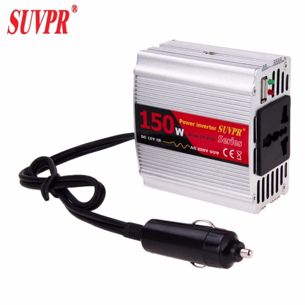 SUVPR DY 8102 150W DC 12V to AC 220V Car Power Inverter with 500mA USB