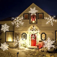 Уличный светильник со снежинками для сценического эффекта, водонепроницаемый, садовый пейзаж, квадратный, для рождественской вечеринки, лазерный проект, ЕС, США, AC85-265V, волшебная лампа