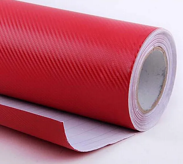 

300mm x 1520mm Red 3D Bubble Free Carbon Fiber Texture Vinyl Sheet Cover Wrap Film Adhesive Sticker