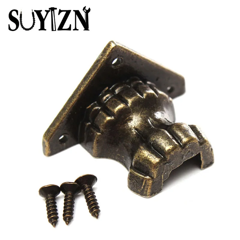 4pcs Metal Antique Brass Jewelry Chest Wood Box Shelfs Furniture