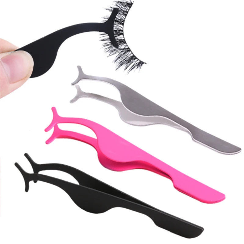 

1 Pc False Eyelashes Extension Curler Eyelash Mask Applicator Remover Tweezers Steel Clip For Beauty Makeup Tool Hot Gift