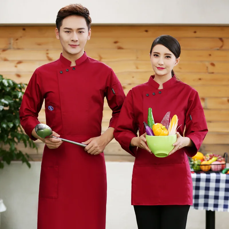 Мужские и женские модели осенне зимняя одежда униформа шеф повара Ресторан отеля