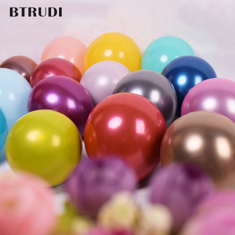 BTRUDI 12 inch pearl metal balloon 25set(50pcs) pearl ball party is