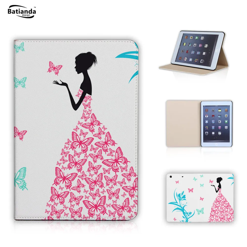 

Butterfly & Girl Stand Magnetic Function Tablet Case For Ipad Mini 1 2 3 Case Ipad Mini PU Leather Cover Support DIY Design