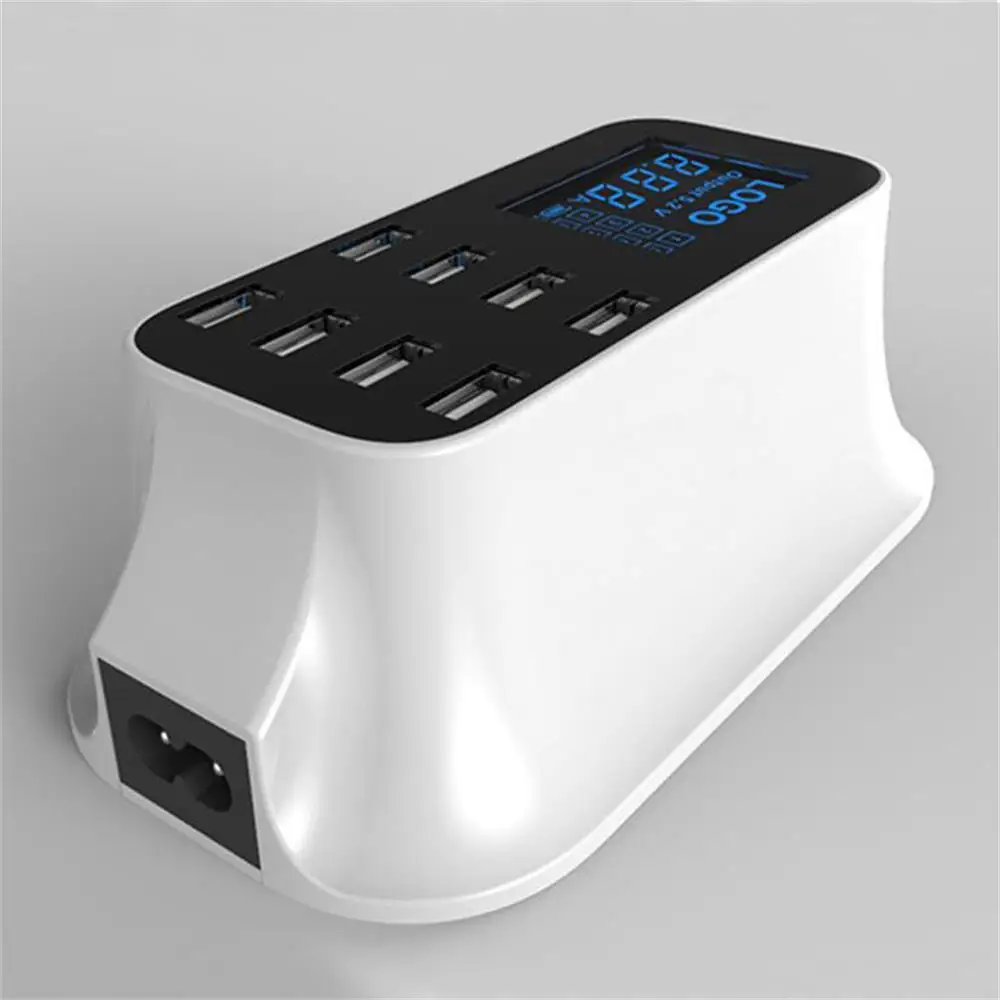 8 Port USB Fast Charger Power Adapter Desktop Charging Station LCD