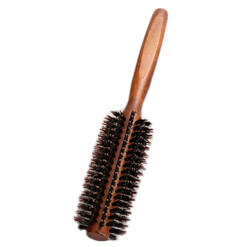 Versatile Natural Boar Bristle Hair Styling Brush for Curling & Straightening