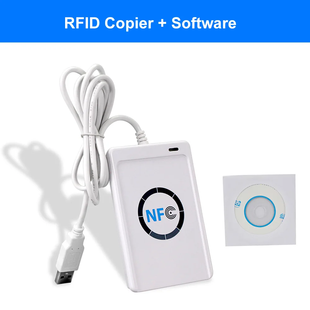 Copier RFID считыватель карт писатель RFID Копир Дубликатор Программист клон бесплатное программное обеспечение USB 13,56 МГц M1 карты UID записываемые брелки ACR122U - Цвет: Copier