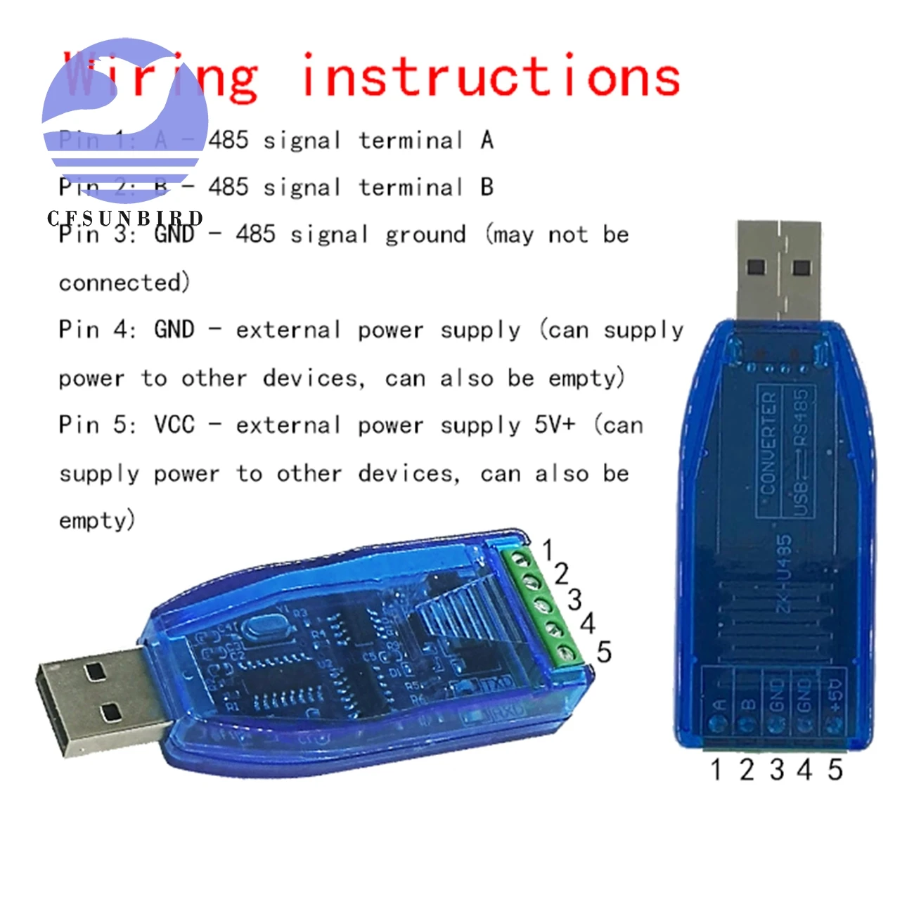 Промышленный двухнаправленный преобразователь USB в RS485 полудуплексный защита ТВ