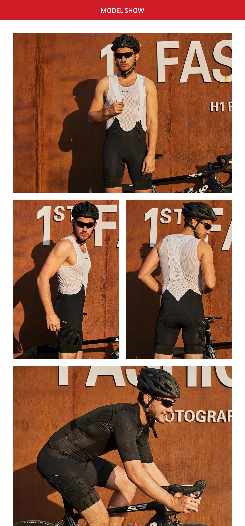 Santic мужские велосипедные шорты с подкладом, дышащие, высокоэластичные, профессиональная версия для соревнований, азиатские M9C05109