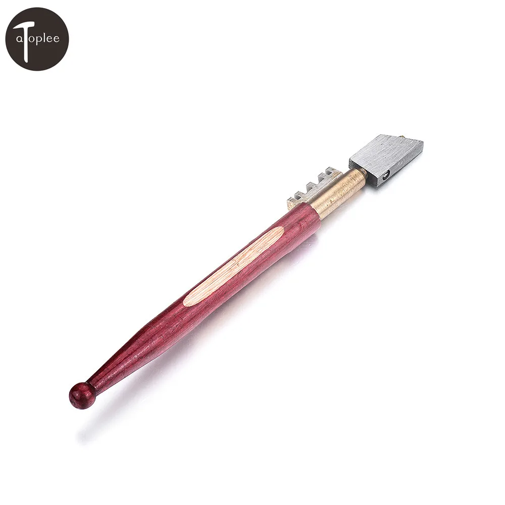 1PCS 180mm Glass Cutter 2 6mm Wood Handle Diamond Tipped Cutter