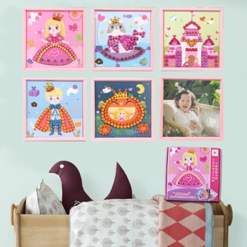 

Creative paste wood grain painting girl boy room DIY handmade Children's Educational wooden toy