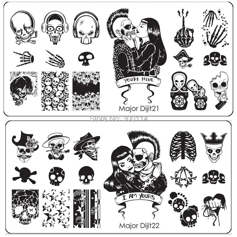 Halloween Hip-Hop Punk nail stamp (4)