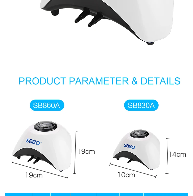 SOBO 5 Вт 10 Вт насос для подачи кислорода дизайн воздушный насос воздушный компрессор двойной/один выход Регулируемый для аквариума