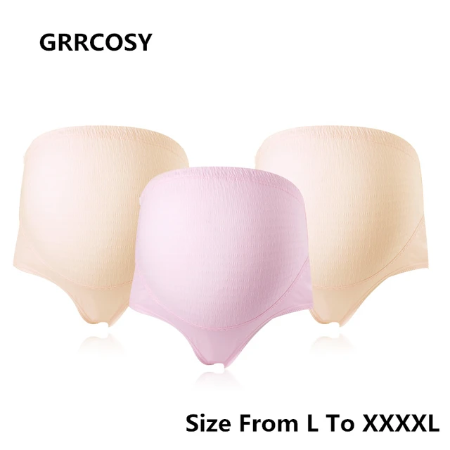 GRRCOSY 3pcs Plus Size Cotton High Waist Maternity Panties Pregnancy