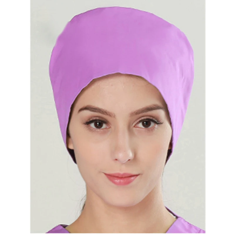 Одноцветная шапка для операционной, для мужчин и женщин, рабочие шапки, регулируемые шапочки для медсестры, турбаны, хирургические головные уборы, рабочая шапка для здоровья