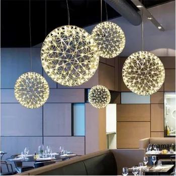 

Hand Made Stainless Steel Firework Pendant Light Modern Pendant Lamp Villa Hotel Project Lighting Ball Restaurant Design